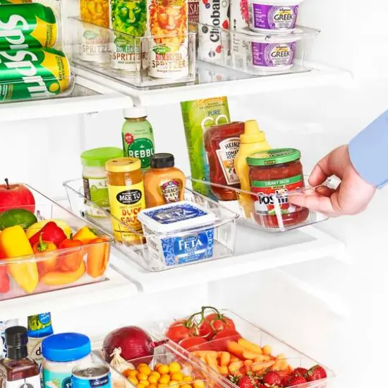 Sorbus Small Clear Organizing Bins on Wheels with Removable Dividers, 2ct. {3}