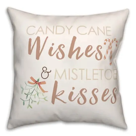 Candycane Wishes Kisses 18x18 Throw Pillow {1}