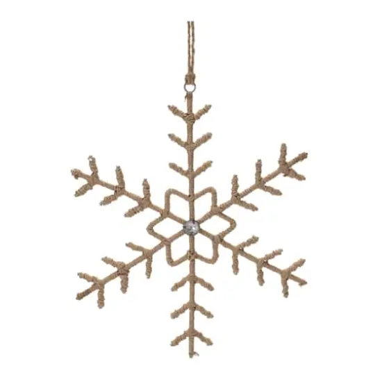 Jute Wrapped Metal Snowflake Oranment Set {4}