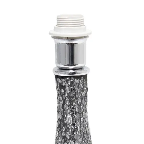 Simple Designs 14" Mosaic Glass Genie Table Lamp with Fabric Shade Black {6}