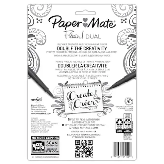 Paper Mate&reg; Flair!&reg; 8 Color Brush & Medium Dual Tip Felt Pens {9}