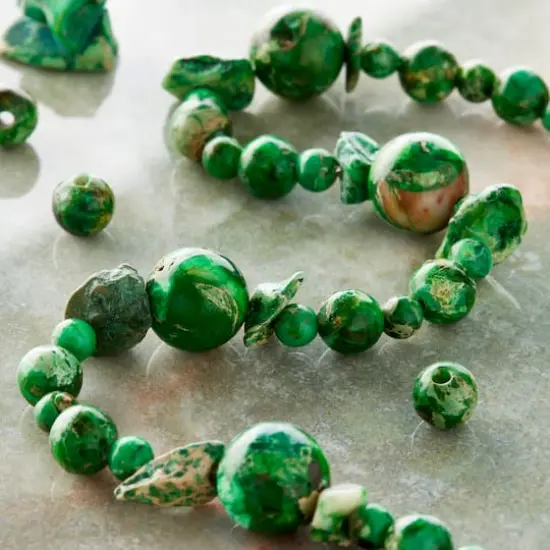 Green Jasper Stone Mix Beads by Bead Landing&trade; {3}