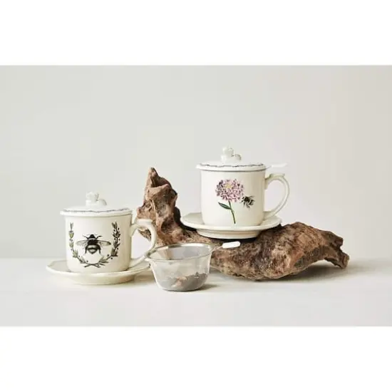 Hello Honey&reg; Bee Image Cup, Lid, Saucer & Strainer Set {3}