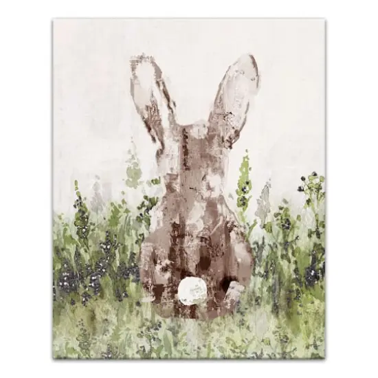 16" x 20" Bunny in Field Canvas Wall Art {1}