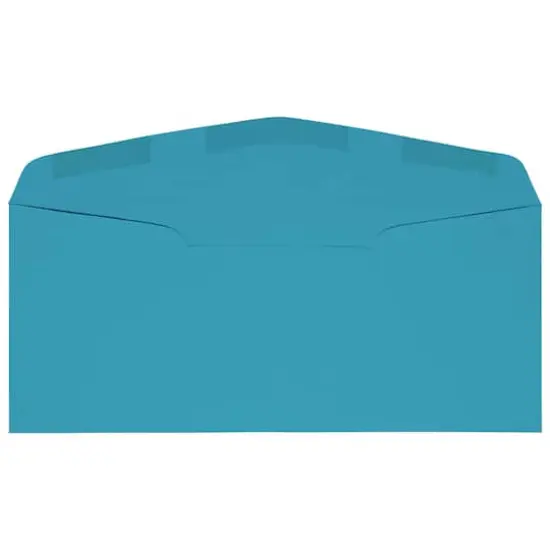 JAM Paper 4" x 9.5" Colored Business Window Envelopes, 50ct. Blue Recycled {5}
