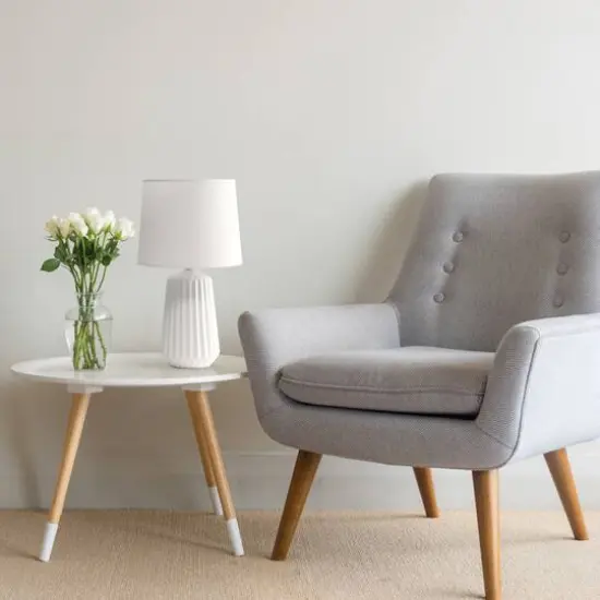 Simple Designs 17.4" Off White Pleated Base Table Lamp {6}