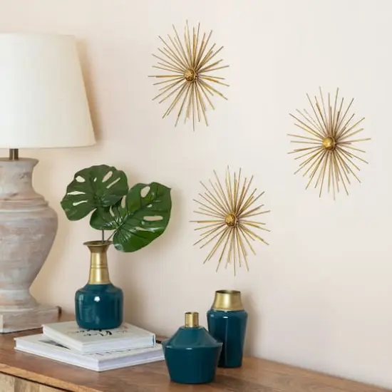 Habitat Cabers Gold Starbursts Metal Wall Art {7}