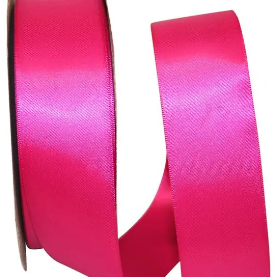 JAM Paper 1.5"x 50yd. Double Face Satin Ribbon Azalea {1}