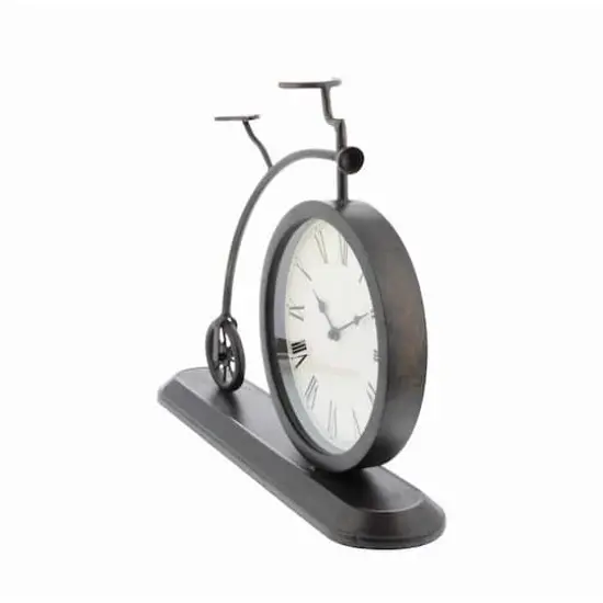 19" Black Metal Vintage Bicycle Clock {4}