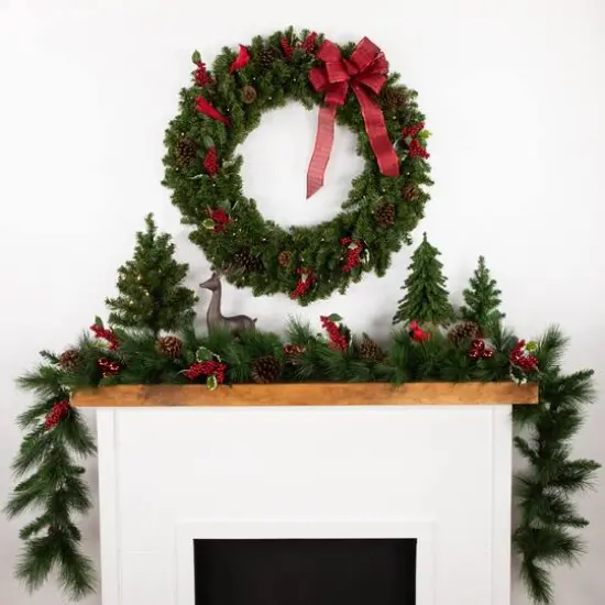 36" LED Canadian Pine Artificial Christmas Wreath {5}
