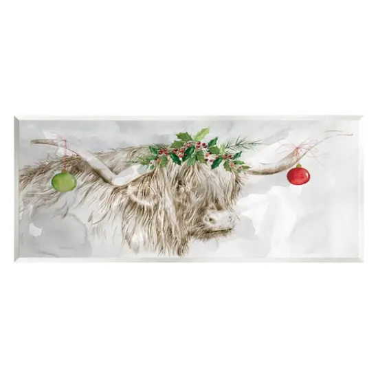 Stupell Industries Cattle with Christmas Ornaments Wall Art {1}