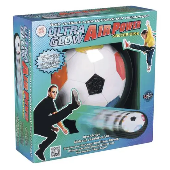 Toysmith&reg; Can You Imagine Ultra Glow Air Power Soccer Disk {1}