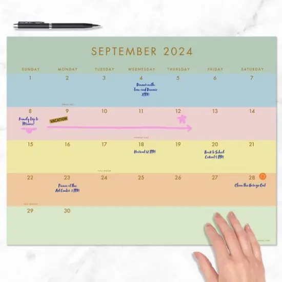 TF Publishing 2024-2025 Medium Super Stripe Desk Pad Calendar {3}