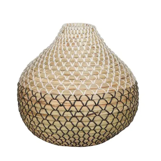 Brown Seagrass Handmade Woven Vase 14" x 14" x 13" {1}