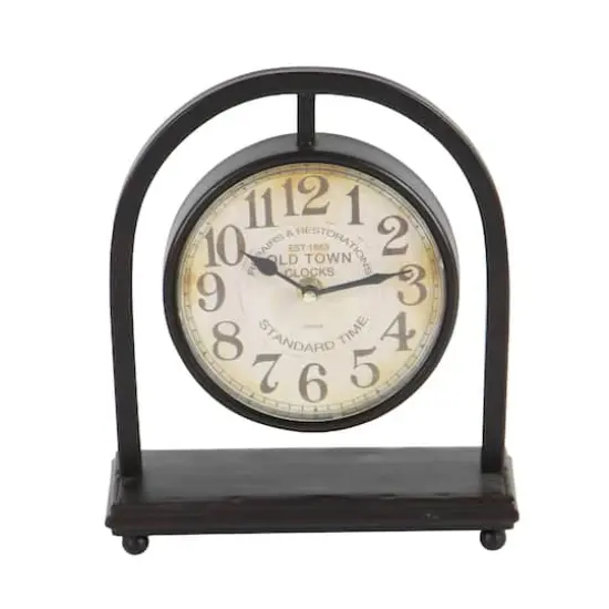 11" Black Metal Vintage Hanging Clock Set {4}