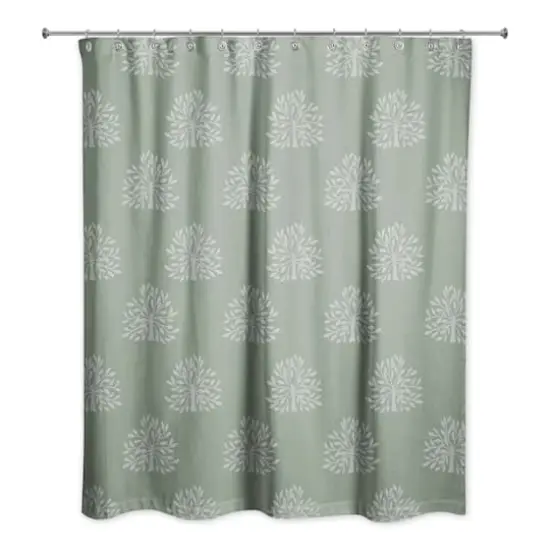 Blooming Bush Shower Curtain, 71" x 74" Green {1}