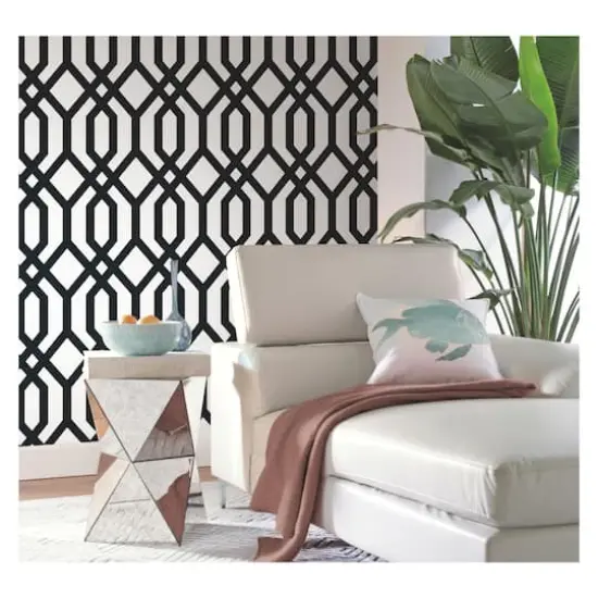 RoomMates Gazebo Lattice Peel & Stick Wallpaper Black {4}