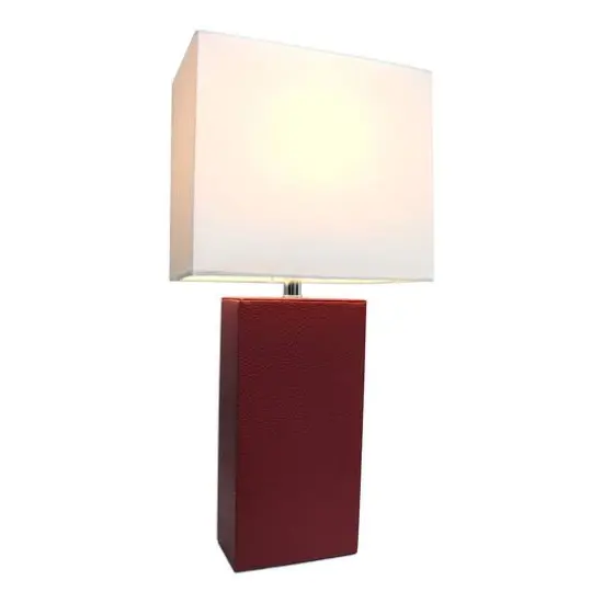 Lalia Home Lexington 21" Leather Home D&eacute;cor Table Lamp Red {3}