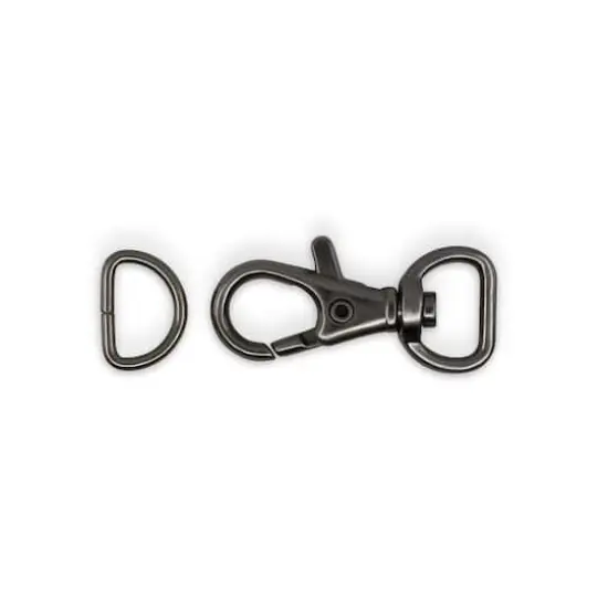 Dritz&reg; Swivel Hooks & D-Rings, 12 Sets Gunmetal {6}