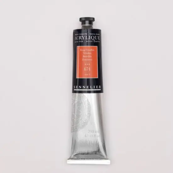 Sennelier Extra Fine Artists' Acrylic Paint, 200mL 674 Vermilion {1}