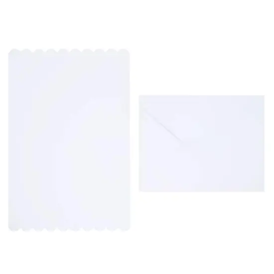 Scalloped Folded Cards & Envelopes by Recollections&trade;, 4.25" x 5.5" White {3}