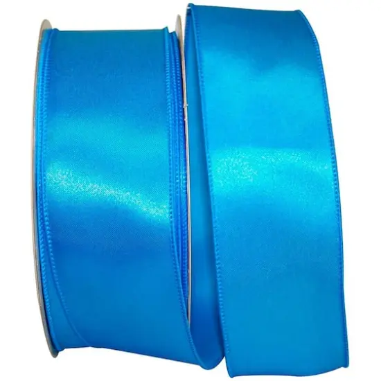 JAM Paper 2.5" x 50yd. Wired Satin Ribbon Turquoise {1}