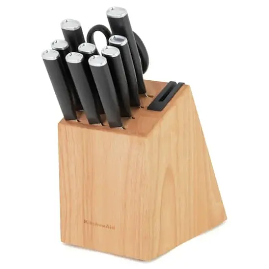KitchenAid Classic 12-Piece Knife Rubberwood Block Set with Built in Sharpener {1}