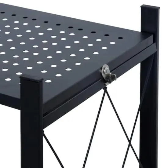 Organize It All Black 5-Tier Foldable Metal Rack with Wheels {5}