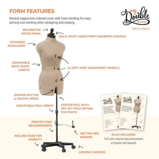 Dritz® My Double Designer Small Dress Form with Adjustable Tri-Pod Stand {5}