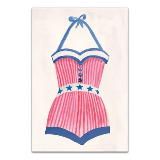 Candy Cane Swimsuit Canvas Wall Art {1}