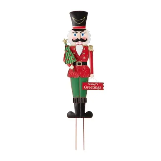 Glitzhome&reg; 3ft. Metal Nutcracker Yard Stake {1}