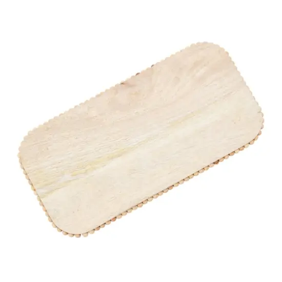 Hello Honey&reg; 16" Natural Decorative Mango Wood Pedestal with Wood Beads {4}