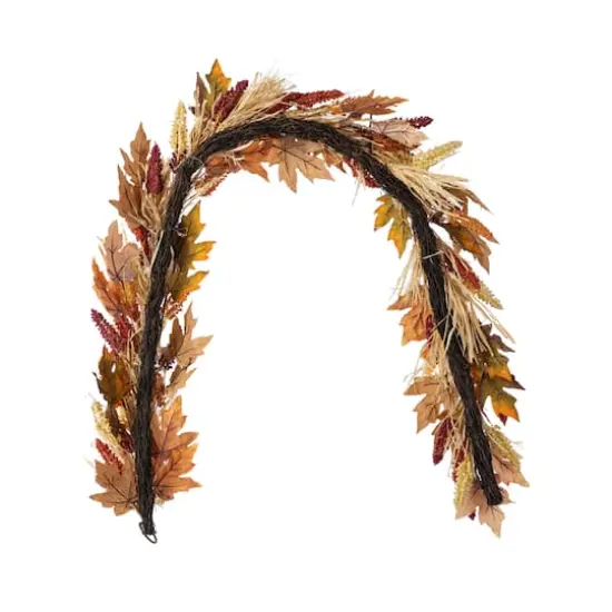 Glitzhome&reg; 72" Fall Multi-Colored Sorghum Garland {8}