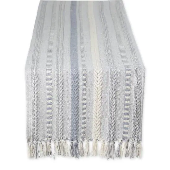 DII&reg; 72" Braided Stripe Table Runner Cool Gray {1}