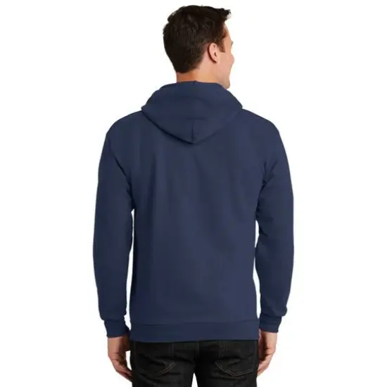Port & Company® Tall Essential Fleece Full-Zip Hooded Sweatshirt Navy {5}