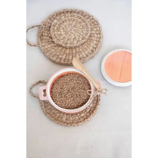 Hello Honey&reg; Pink Stoneware Brie Bakers with Bamboo Spreader, 2ct. {4}