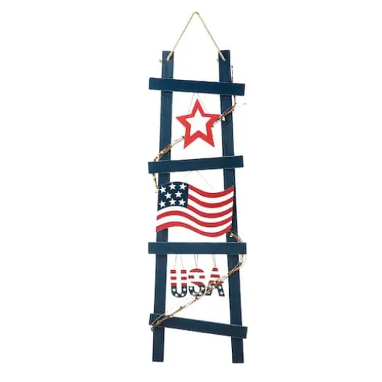 Glitzhome® 36" Patriotic Americana Ladder-Shaped Porch Décor {1}