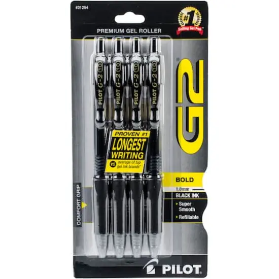 Pilot G2 Bold 1.0mm Black Premium Gel Roller Pen Set {1}