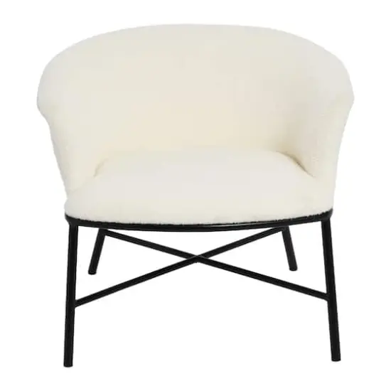 Hello Honey&reg; Bowery Boucle Upholstered Accent Arm Chair White {6}