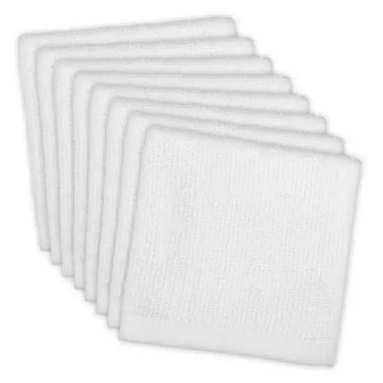 DII&reg; White Barmop Terry Dishcloths, 8ct. {1}