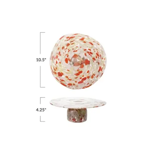 Hello Honey Confetti Glass Pedestal, Orange/Pink/Yellow {3}