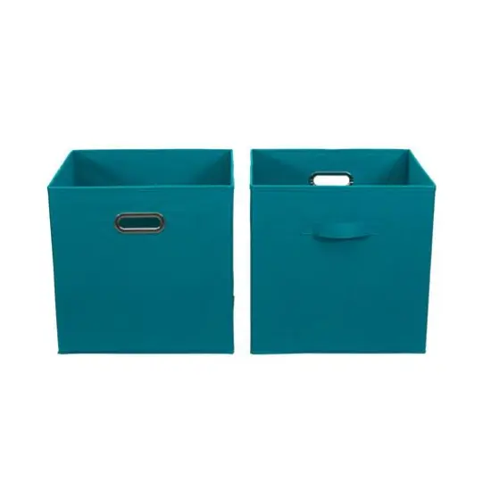 2 Pack Household Essentials 13" Fabric Storage Bins Aqua {1}