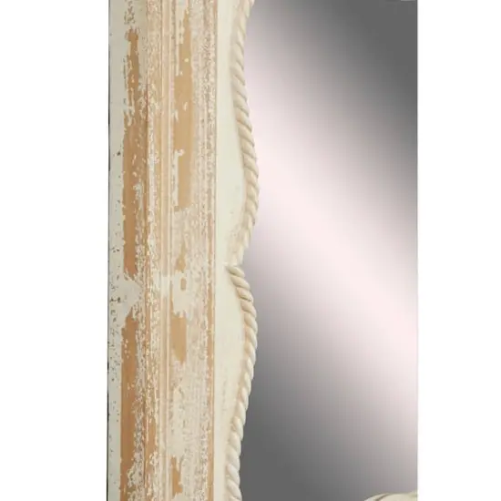 25" Brown Wood Vintage Wall Mirror Set {4}