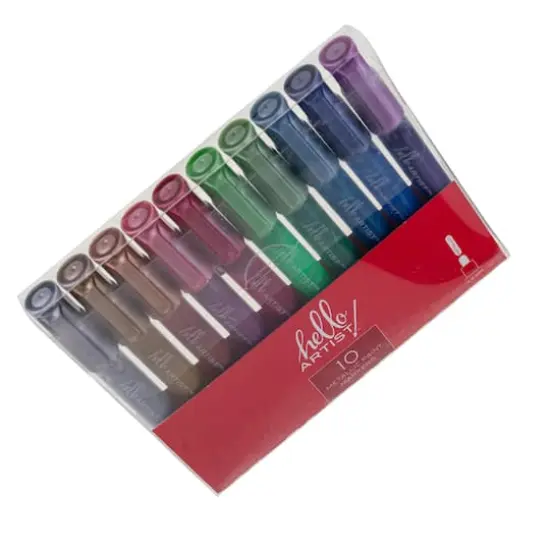 Hello, Artist!&trade; 10-Color Metallic Paint Markers Set {8}