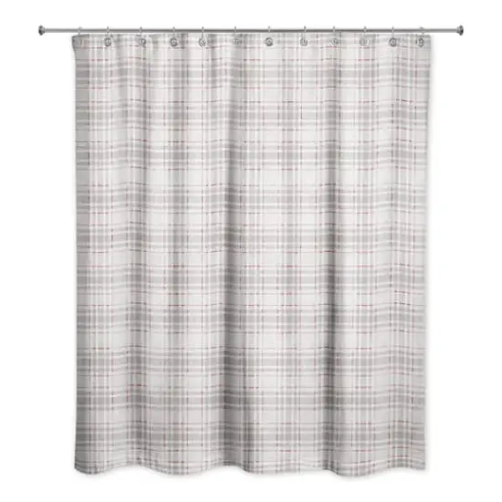 Holiday Gray Plaid Shower Curtain {1}