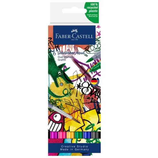 Goldfaber Graffiti Dual Ended Aqua Marker, 6ct. {1}