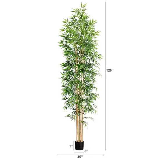 10ft. Green Artificial Bamboo Tree with Real Bamboo Trunks {3}