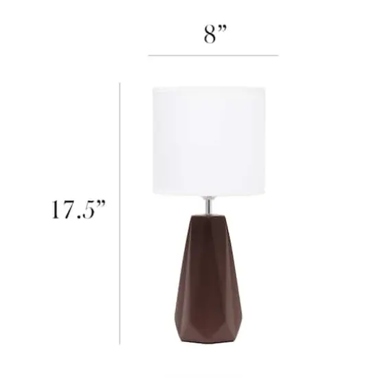 Simple Designs Ceramic Prism Table Lamp Brown {4}