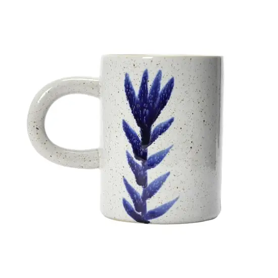 Hello Honey&reg; 12oz. Antique Blue and White Reactive Glaze Mug Set with Flower Design {5}