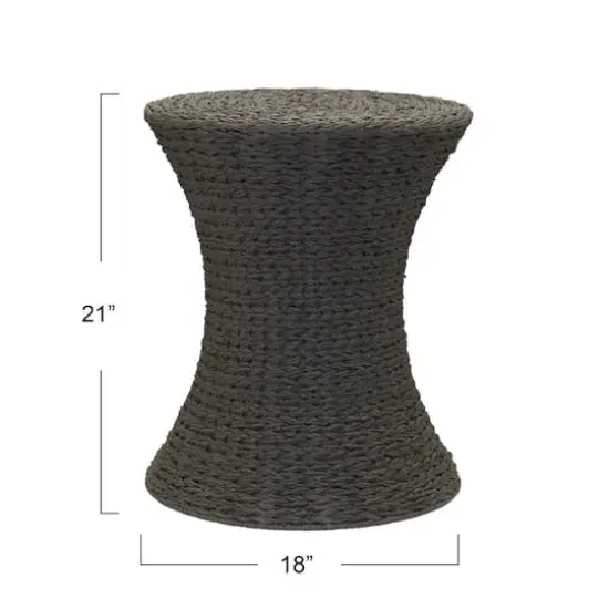 Household Essentials 21" Woven Paper Rope Hourglass End Table Gray {5}